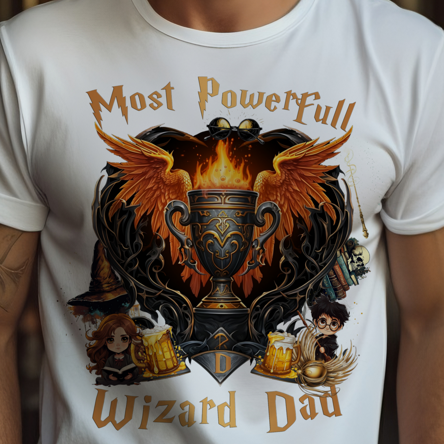 Most Powerfull Wizard Dad - Das Magische Papa Tshirt